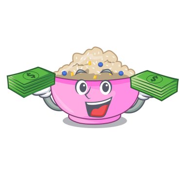 Para yulaf lapası odaya karikatür yemek masası ile