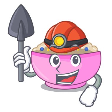 Madenci yulaf lapası odaya karikatür yemek masası