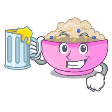 Meyve suyu püresi odaya karikatür yemek masası ile