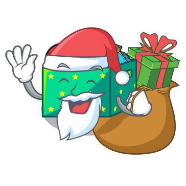 Noel Baba hediye çocuklu oyuncak kutuları maskotu izole