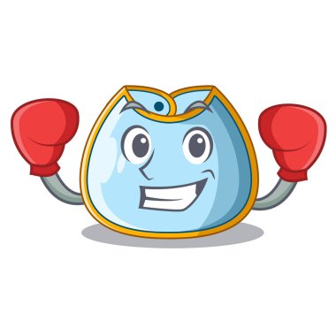 Boks karakter bebek bib vektör çizim yürümeye başlayan çocuk besleme için