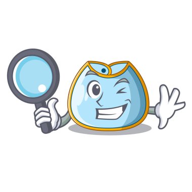 Dedektif karikatür bebek bib bir clothesline üzerinde