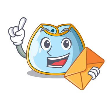 Zarf karikatür bebek önlük ile bir clothesline üzerinde