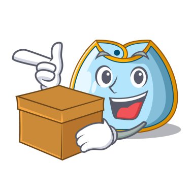 Kutusu karikatür bebek önlük ile bir clothesline üzerinde