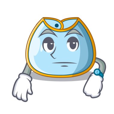 Maskot vektör illüstrasyon izole bekliyor bebek önlük