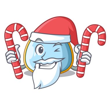 Santa ile şeker bebek önlük üzerinde maskot izole