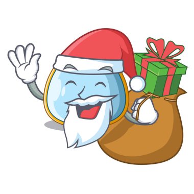 Noel Baba hediye bebek önlük üzerinde maskot izole ile