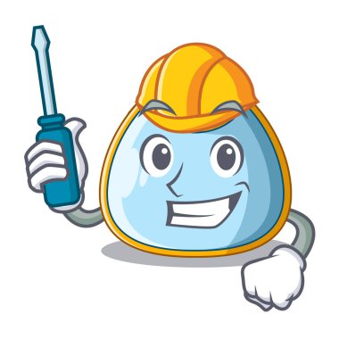 Maskot izole Otomotiv bebek önlük