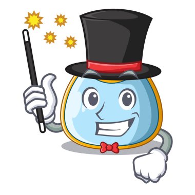 Sihirbaz bebek önlük üzerinde maskot izole