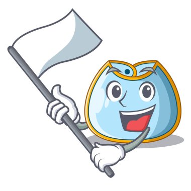 Maskot izole bayrak bebek önlük ile