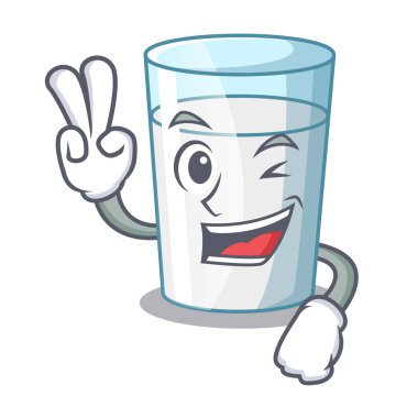 İki çizgi film cam protein zengin süt parmak