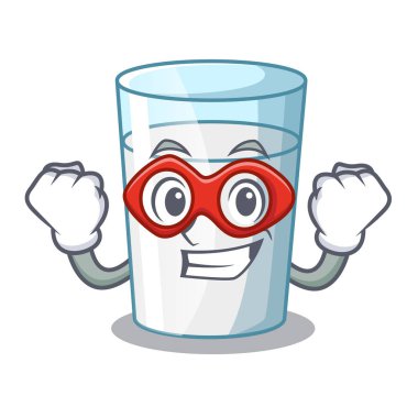 Süper kahraman protein zengin süt çizgi film cam