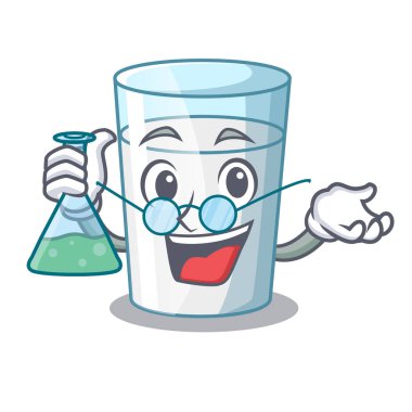 Profesör protein zengin süt çizgi film cam