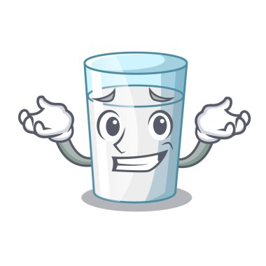 Çizgi film cam vektör çizim sırıtan protein zengin süt