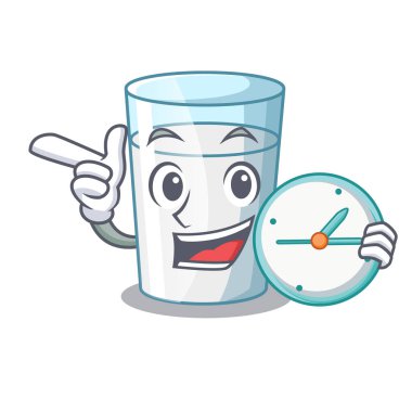 Saat protein zengin süt ile çizgi film cam