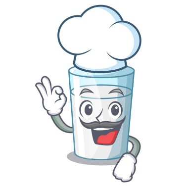 Şef protein zengin süt çizgi film cam