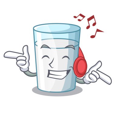Dinleme müzik taze süt cam karikatür tablo