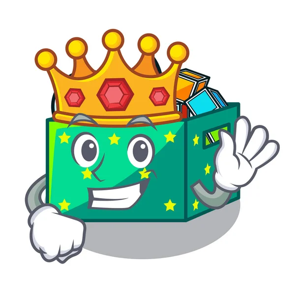国王儿童玩具盒查出的吉祥物 — 图库矢量图片