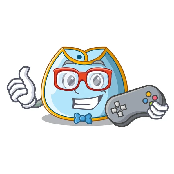 Gamer babero de bebé casero de dibujos animados de tela — Vector de stock