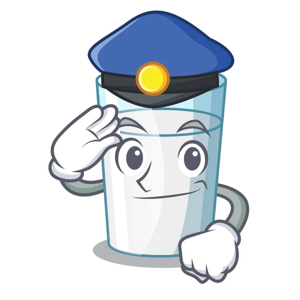 Polizei Charakter Milchglas in Esstisch — Stockvektor