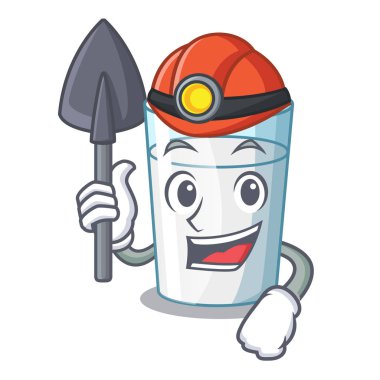 Madenci taze süt cam karikatür tablo