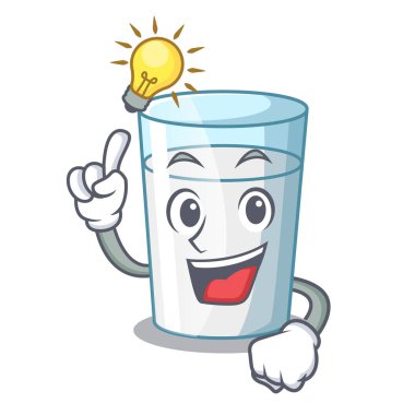 Bir fikir karikatür tatlı süt cam kahvaltıda