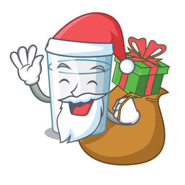 Noel Baba hediye karikatür tatlı süt cam kahvaltı için