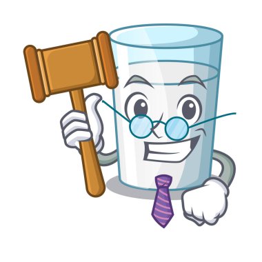 Kahvaltı için Yargıç karikatür tatlı süt cam