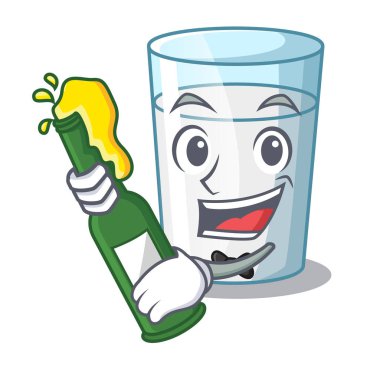 Bira karikatür tatlı süt cam ile kahvaltı