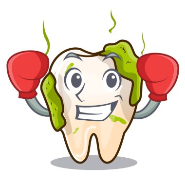 Boks karakter sağlıksız çürük dişler daha önce rehabilitasyon