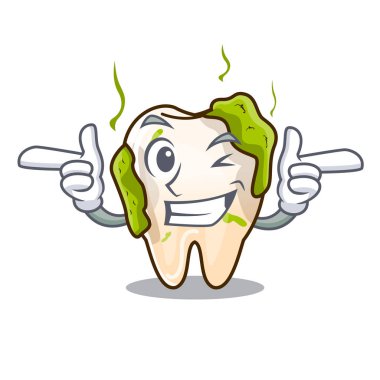 Wink karikatür sağlıksız çürük dişler ağızda