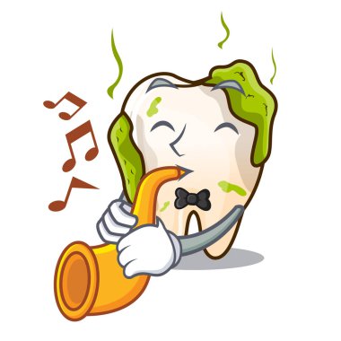 Çizgi film çürük diş restoratif tedavi öncesi trompet ile