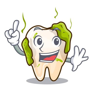 Parmak karikatür çürük diş diş çürüğü ile