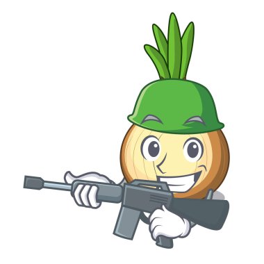 Ordu karakter taze sarı soğan tablo vektör çizim üzerinde