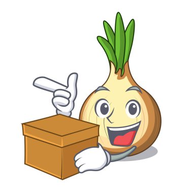 Çizgi film sepet kutu sarı soğan ile