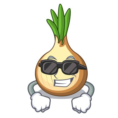 Çizgi film sepet içinde süper cool sarı soğan