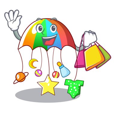 Oyuncak bebek atlıkarınca ile asılı alışveriş çizgi film