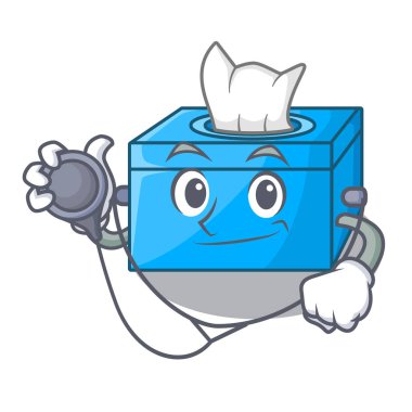 Doktor karakter doku kutusu ahşap zeminler üzerinde