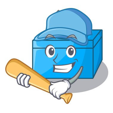 Beyzbol karakter doku kutusu ahşap zeminler üzerinde oynama