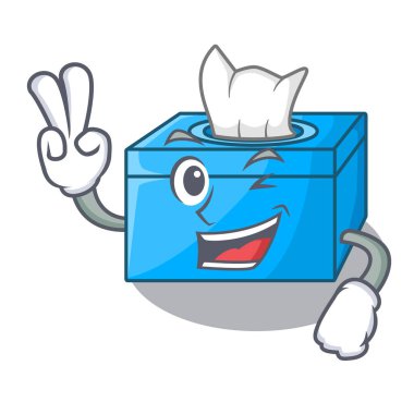 İki parmak karikatür doku kutusu Restoran