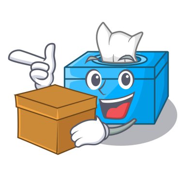 Kutusunda çizgi film doku kutusu ile Restoran vektör çizim