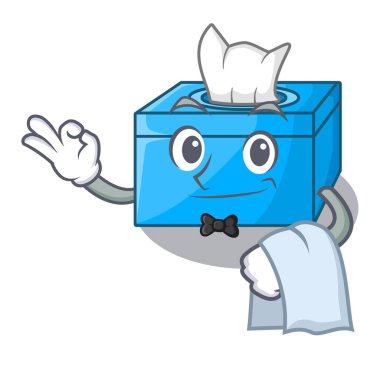 Garson karikatür doku kutusunda büfe