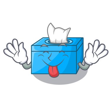 Dışarı doku kutusu üzerinde maskot izole dil