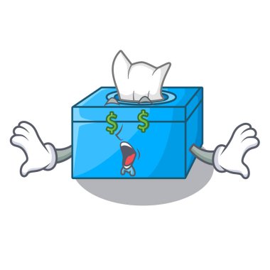 Maskot izole para göz doku kutusu