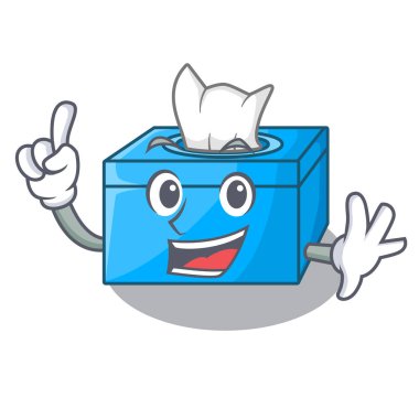 Maskot izole parmak doku kutusu