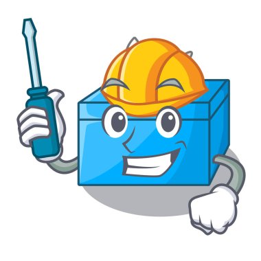 Maskot izole Otomotiv doku kutusu