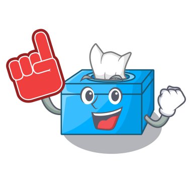 Maskot izole köpük parmak doku kutusu