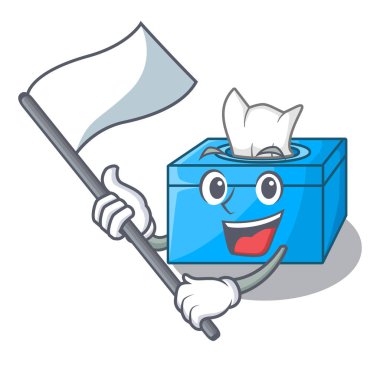 Maskot izole bayrak doku kutusu ile