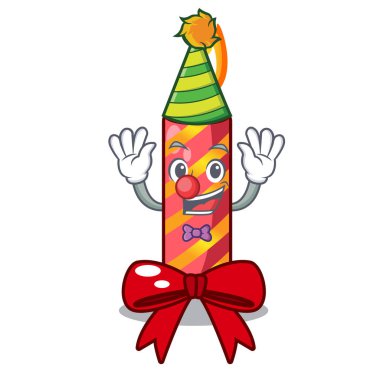 Palyaço maskot izole dekoratif Noel mumlar