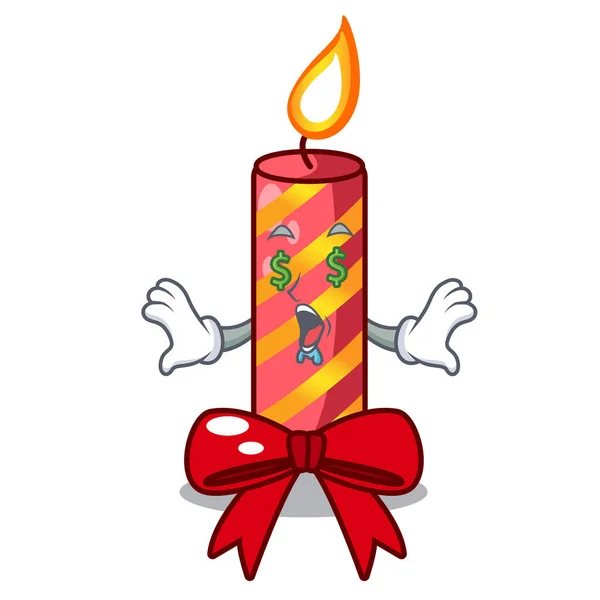 Ojo de dinero velas de Navidad decorativas aisladas en la mascota — Vector de stock